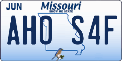 MO license plate AH0S4F