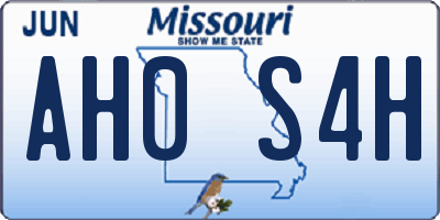 MO license plate AH0S4H