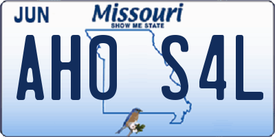 MO license plate AH0S4L