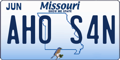 MO license plate AH0S4N