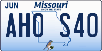 MO license plate AH0S4O