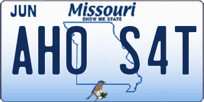 MO license plate AH0S4T