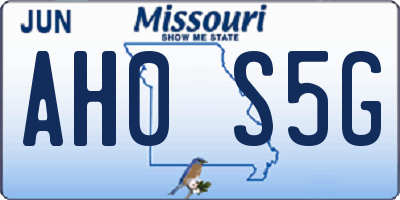MO license plate AH0S5G