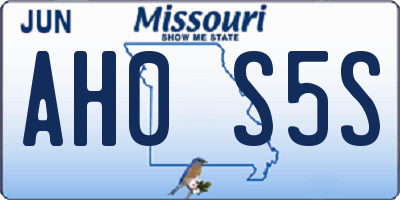 MO license plate AH0S5S