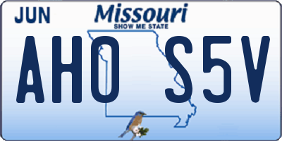 MO license plate AH0S5V