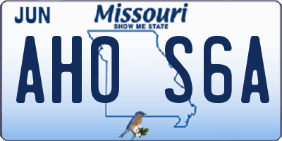 MO license plate AH0S6A