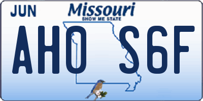 MO license plate AH0S6F