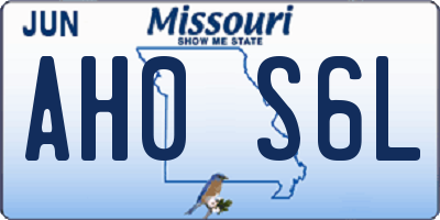 MO license plate AH0S6L