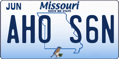 MO license plate AH0S6N