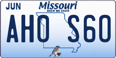 MO license plate AH0S6O