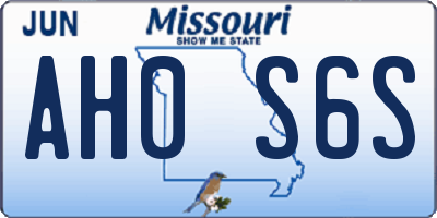 MO license plate AH0S6S