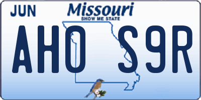 MO license plate AH0S9R