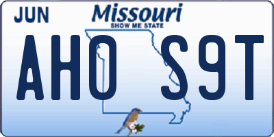 MO license plate AH0S9T