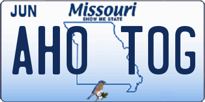 MO license plate AH0T0G