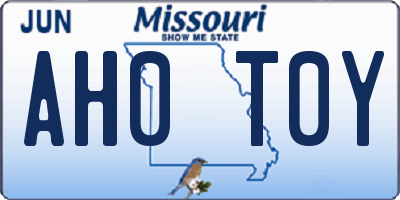 MO license plate AH0T0Y
