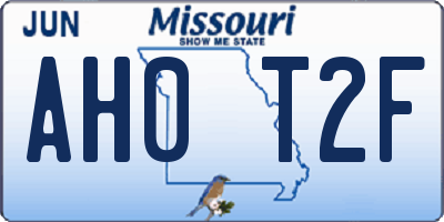 MO license plate AH0T2F