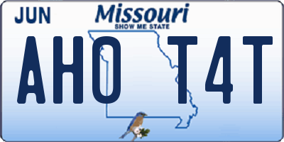 MO license plate AH0T4T