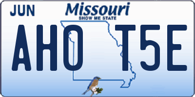 MO license plate AH0T5E