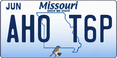 MO license plate AH0T6P