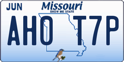 MO license plate AH0T7P