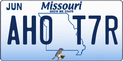 MO license plate AH0T7R