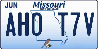 MO license plate AH0T7V