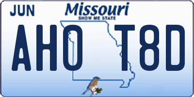 MO license plate AH0T8D