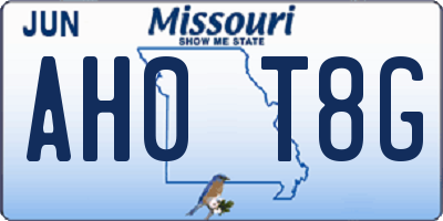 MO license plate AH0T8G