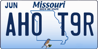 MO license plate AH0T9R