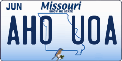 MO license plate AH0U0A
