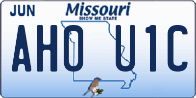 MO license plate AH0U1C