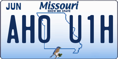 MO license plate AH0U1H