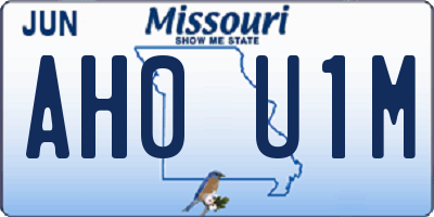 MO license plate AH0U1M