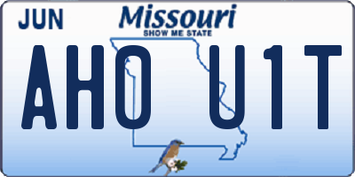 MO license plate AH0U1T