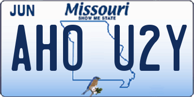 MO license plate AH0U2Y
