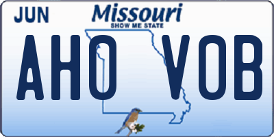 MO license plate AH0V0B