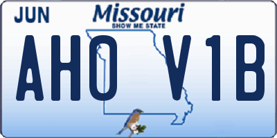 MO license plate AH0V1B