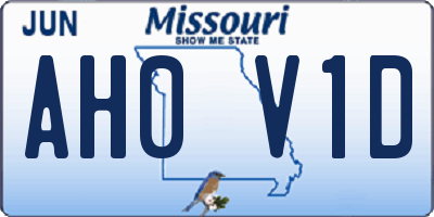MO license plate AH0V1D