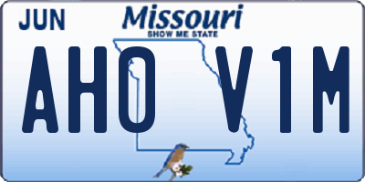 MO license plate AH0V1M