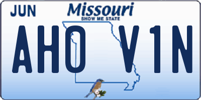 MO license plate AH0V1N