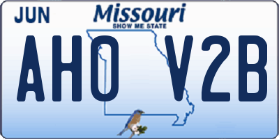 MO license plate AH0V2B