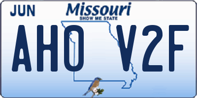 MO license plate AH0V2F
