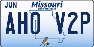 MO license plate AH0V2P