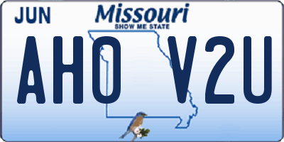 MO license plate AH0V2U
