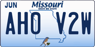 MO license plate AH0V2W