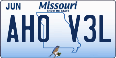 MO license plate AH0V3L