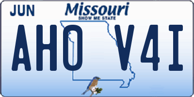 MO license plate AH0V4I