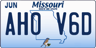 MO license plate AH0V6D