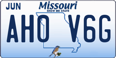 MO license plate AH0V6G
