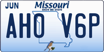 MO license plate AH0V6P